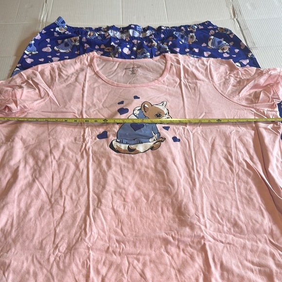 NWOT Dreams Co Pink & blue set Short Sleeve Tee with Graphic Design and bottoms - Picture 2 of 12